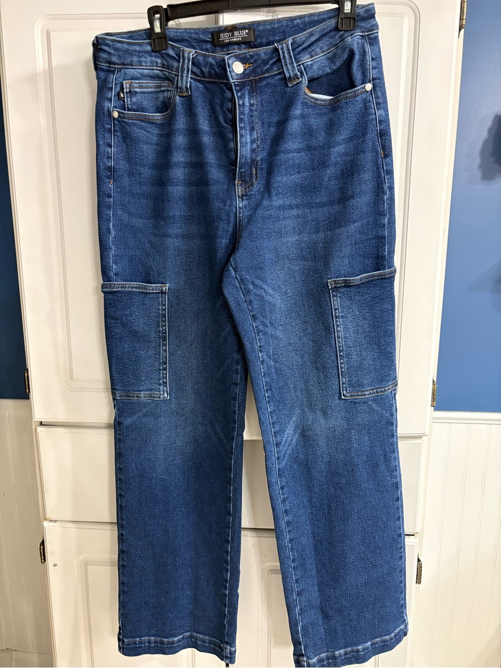Judy Blue Women’s Mid-Blue Relaxed Carpenter Jeans